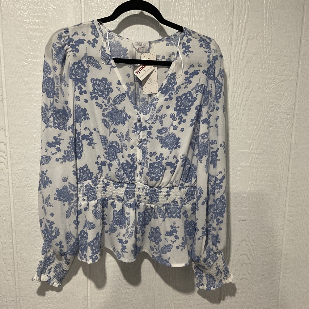 NEW EMPIRE WAIST TOP ( SIENNA SKY ) X-LARGE